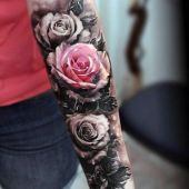 tatuaże kwiaty piękne róże