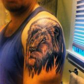 amazing lion arm tattoo