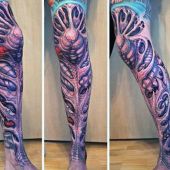 amazing full leg tattoo