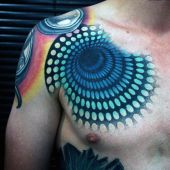 illusion chest men tattoo
