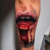 vampire blood lips tattoo