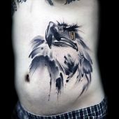 amazing 3d bird tattoo
