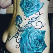 flowers tattoo blue roses