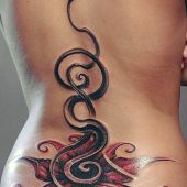 women tattoo lower back