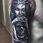 dark angel arm tattoo