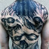 demons 3d back tattoo