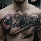 incredible 3d chest tattoo