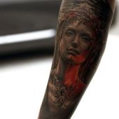 woman art tattoo