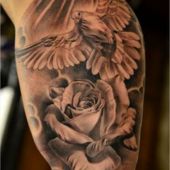 dove and rose tattoo