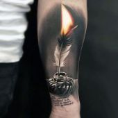 amazing feather tattoo