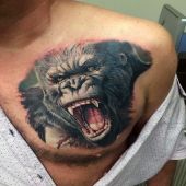 realistyczny tatuaż goryla