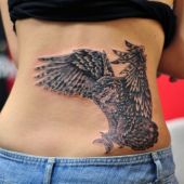 lower back tattoo owl