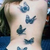 tatuaże damskie motyle 3d na plecach