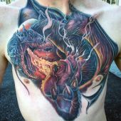 dragon tattoo on chest