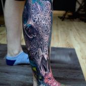 amazing calf tattoo
