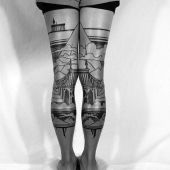 amazing leg tattoo