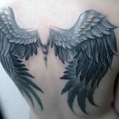 3d wings back tattoo
