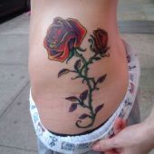 3d colored roses tattoo