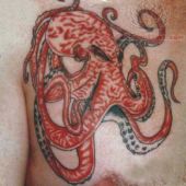 octopus tattoo on thigh