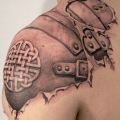 celtic tattoo 3D shoulder
