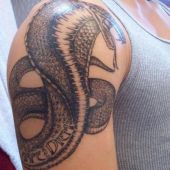 snake tattoo cobra shoulder