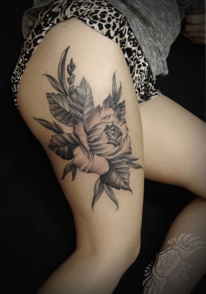 vintage flower tattoo