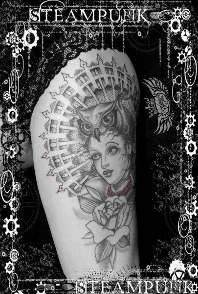 Neo traditional gothic / dotwork tattoo