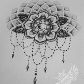 old school flower / mandala tattoo