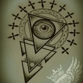 gothic dotwork tattoo design