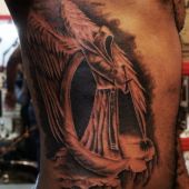 death tattoo on side