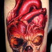 skull tattoo heart