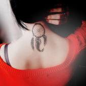 dreamcatcher tattoo sexy neck