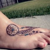 dreamcatcher tattoo foot