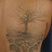 3D tattoo on back tree