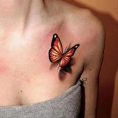tatuaż 3d motyl