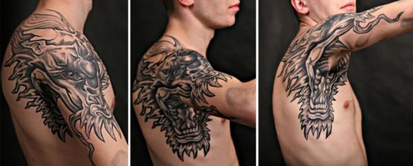 dragon shoulder tattoo