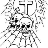 tatuaż czaszkii krzyż