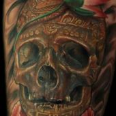tatuaż Aztecka czaszka