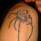 pająk na ramieniu