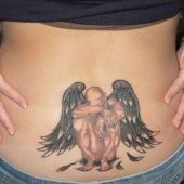 lower back tattoo angel