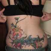 lower back tattoo flowers