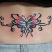 lower back tattoo tribal butterfly