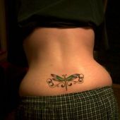 lower back tattoo dragonfly
