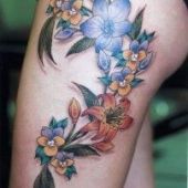 flower leg tattoo