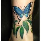 butterfly leg tattoo