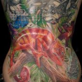 lower back tattoo lizard