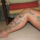 butterfly leg tattoo design