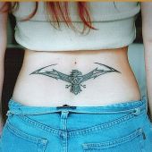 Lower Back Tattoos Black Eagle