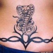 lower back tattoo tribal snake