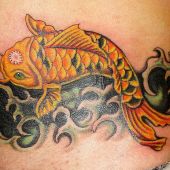 Lower Back Tattoos Koi Fish